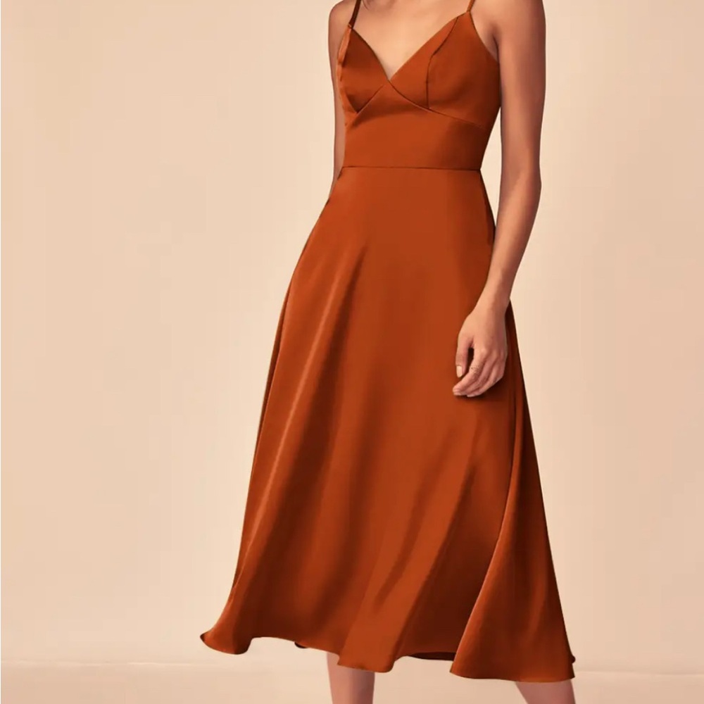 Auburn Azazie Dottie Midi Dress in S